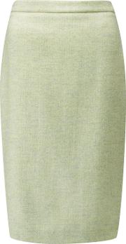 Herringbone Wool Pencil Skirt